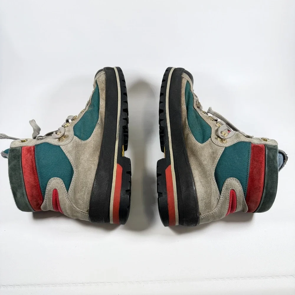 Tecnica Gore Tex Hiking Boots Vintage Made In Italy Teal Red Grey Mens 11